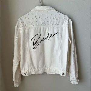 Pearl Bride Denim Jacket, White